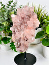 Himalayan Pink Samadhi Quartz Cluster with Chlorite and Lodalite Inclusions • XL Pink Samadhi Quartz w/ Custom Display Stand
