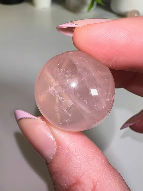 Mozambique Star Rose Quartz Sphere