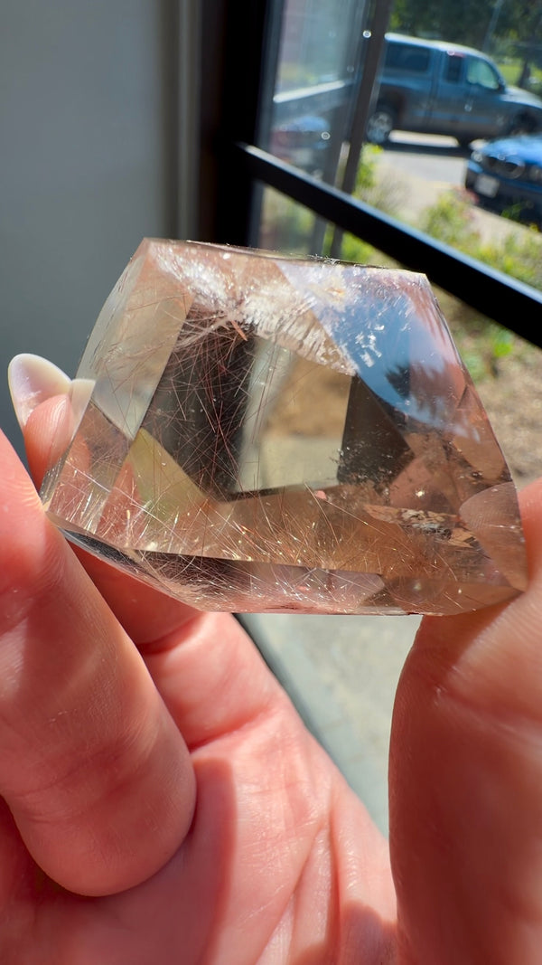 Whispy Pink Amphibole Quartz from Itacambira, Brazil
