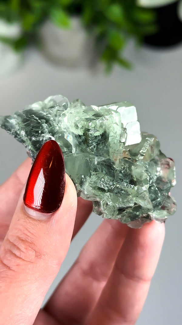 Glassy Green Fluorite with Beveled Edges from Xianghuapu Mine