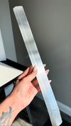 XL Satin Spar Rod from Morocco • 16" Length Natural Selenite Satin Spar Wand from Morocco