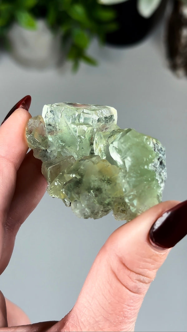 Glassy Apple Green Fluorite with Beveled Edges from Xianghuapu Mine