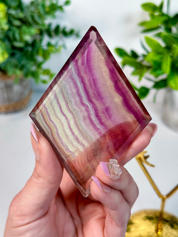 Candy Fluorite Diamond with Stand