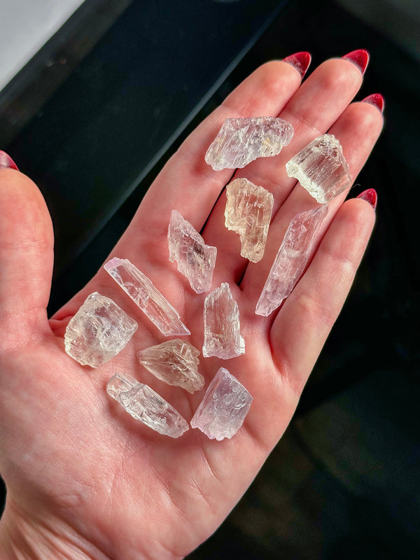 Raw Near Gem Grade Kunzite / Spodumene Specimen • Choose from 4 Different Sizes!