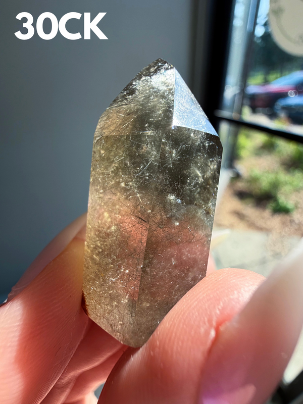 Smokey Quartz with whispy Amphibole Inclusions from Itacambira, Brazil • Choose Your Own!