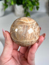 Flashy Peach Moonstone Sphere from Madagascar