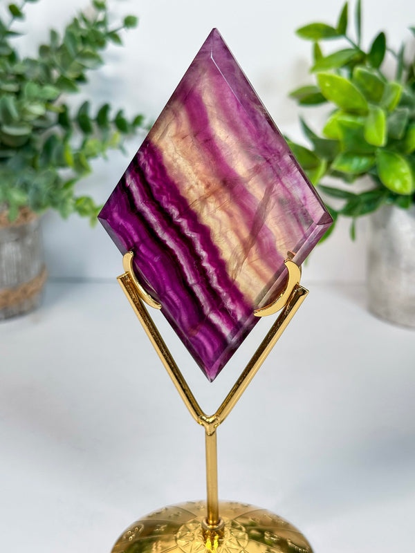 Candy Fluorite Diamond with Stand