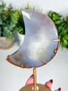 Agate Moon Carving with Custom Display Stand