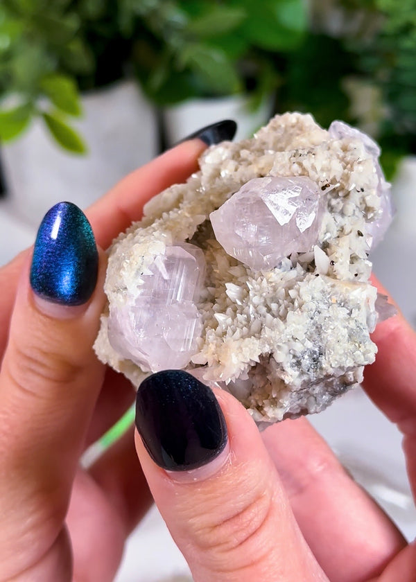 Lavender Calcite with Chalcopyrite from Daye, Hubei, China