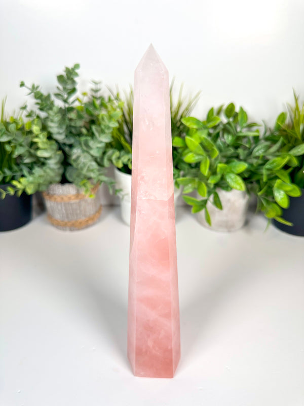 XL Rose Quartz Obelisk from Madagascar