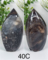 Druzy Quartz & Chalcedony Freeform Flame Carvings • Choose Your Own!