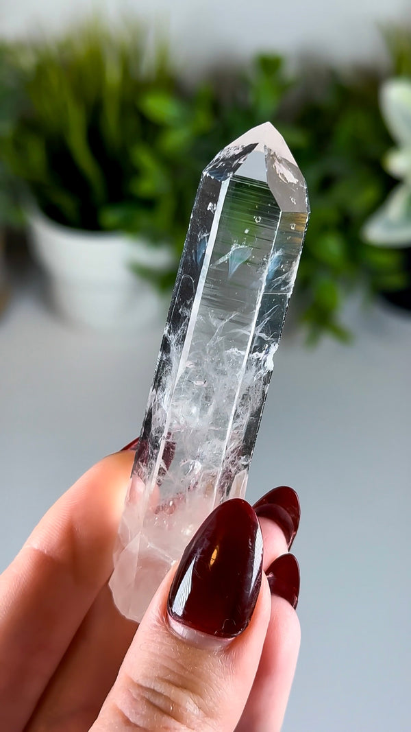 Water Clear Colombian Lemurian Quartz with "Blue Mist" / "Blue Smoke" (aka Blue Needles)