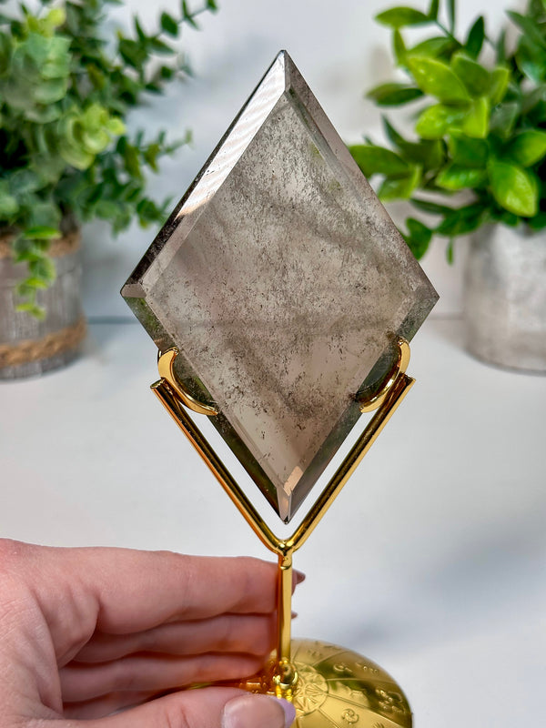 Smokey Quartz Diamond with Stand