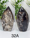 Druzy Quartz & Chalcedony Freeform Flame Carvings • Choose Your Own!