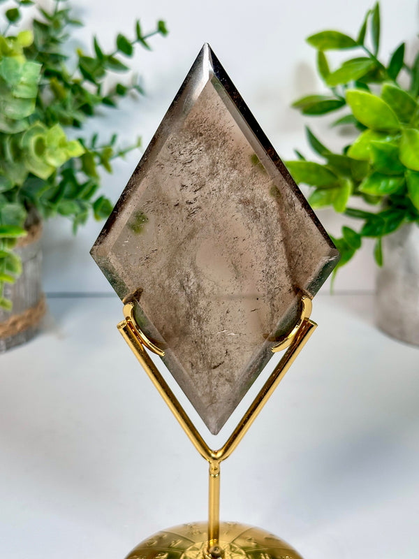 Smokey Quartz Diamond with Stand