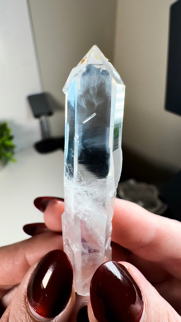 Water Clear Colombian Lemurian Quartz with "Blue Mist" / "Blue Smoke" (aka Blue Needles)