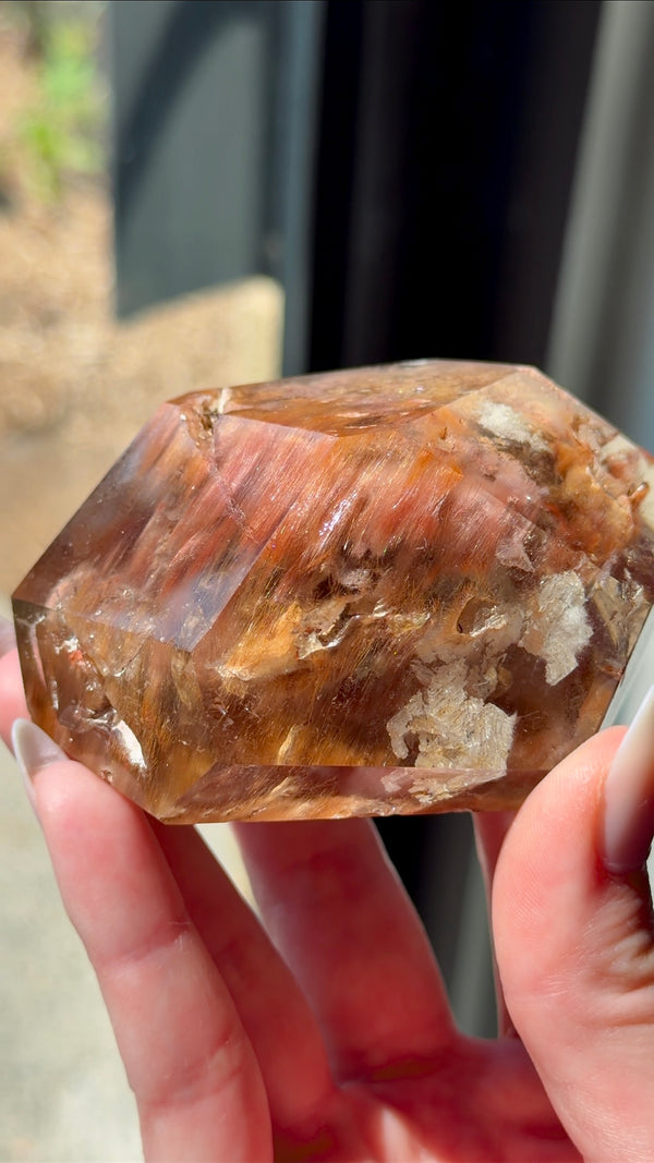 Pink Amphibole Quartz with Lodalite from Itacambira, Brazil