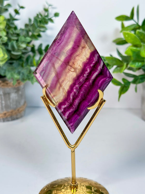Candy Fluorite Diamond with Stand