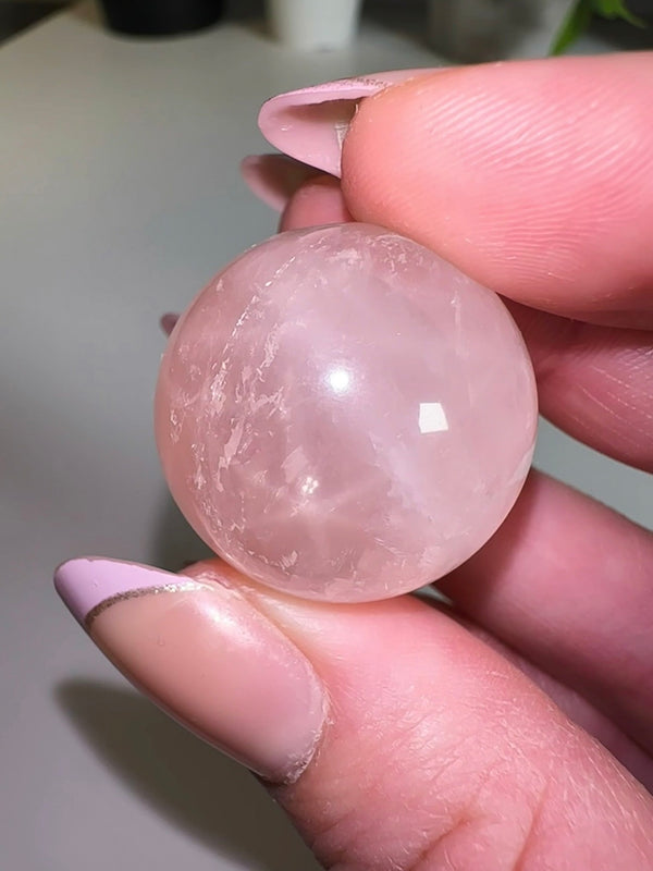 Mozambique Star Rose Quartz Sphere