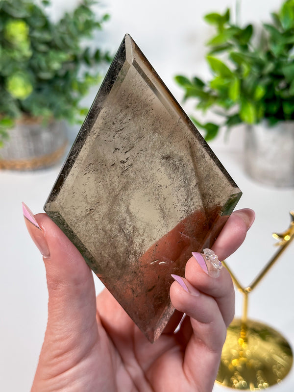 Smokey Quartz Diamond with Stand