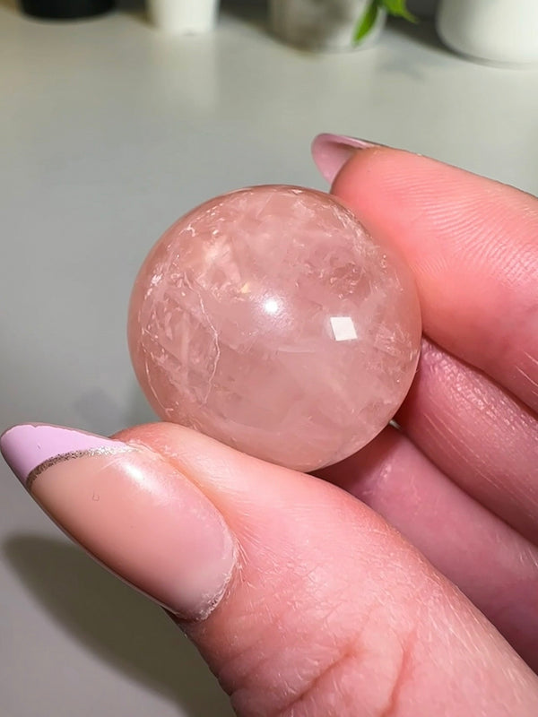 Mozambique Star Rose Quartz Sphere