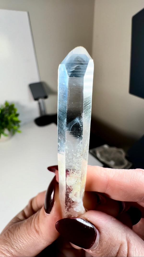 Water Clear Colombian Lemurian Quartz with "Blue Mist" / "Blue Smoke" (aka Blue Needles)