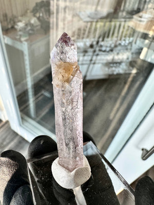 Light Brandberg Amethyst With Prehnite & Enhydro