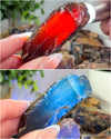 Raw Sumatran Blue Amber from Indonesia • ONE Intuitively Selected UV Reactive Indonesian Amber Raw Chunk Specimen