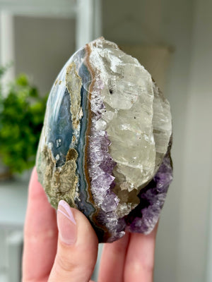 Druzy Amethyst With Calcite Free Form From Uruguay #2