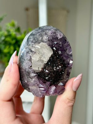 Druzy Amethyst With Calcite Free Form From Uruguay #7