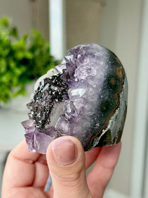 Druzy Amethyst With Calcite Free Form From Uruguay #7