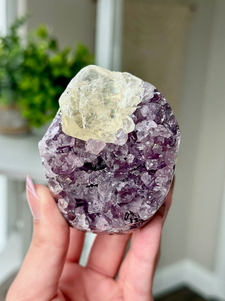 Druzy Amethyst With Calcite Free Form From Uruguay #8