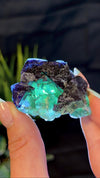 Octahedral Green, Purple & Blue Fluorite With Second Generation Purple Cubic Fluorite Crystallization and Pyrite Associations from Huaiyu Mountain, Shangrao City, Jiangxi Province, China