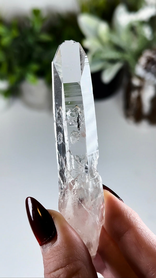 Water Clear Colombian Lemurian Quartz with Chisel Face Termination