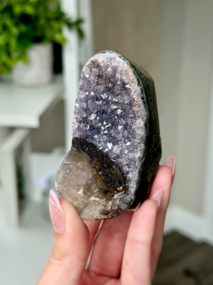 Druzy Amethyst With Calcite Free Form From Uruguay #6