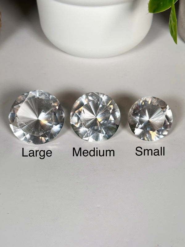 Clear Quartz Diamond Cut Faceted Gems from Brazil • Choose Between 3 Sizes!