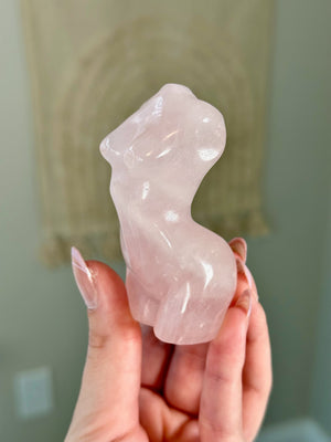 Rose Quartz Goddess Body Carving