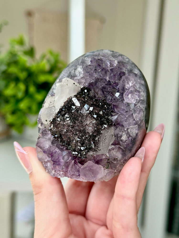 Druzy Amethyst With Calcite Free Form From Uruguay #7