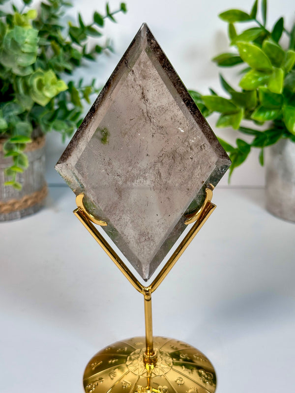 Smokey Quartz Diamond with Stand