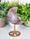 Agate Moon Carving with Custom Display Stand