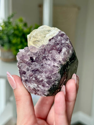 Druzy Amethyst With Calcite Free Form From Uruguay #8