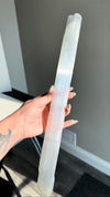 XL Satin Spar Rod from Morocco • 16" Length Natural Selenite Satin Spar Wand from Morocco