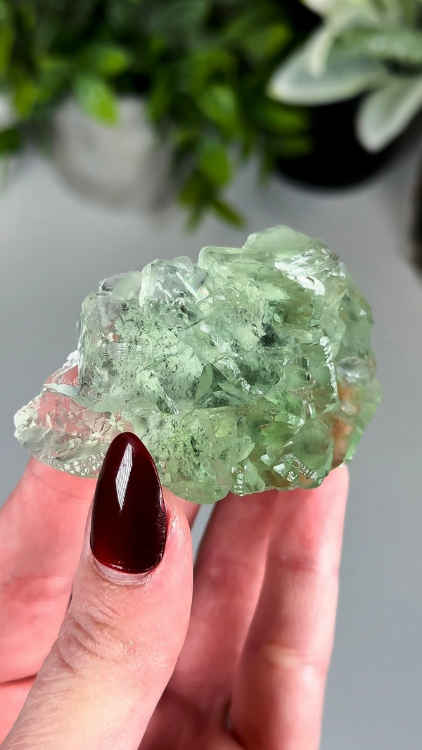 Glassy Apple Green Fluorite with Beveled Edges from Xianghuapu Mine