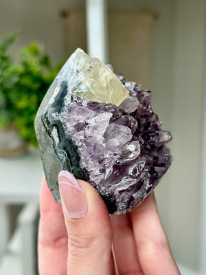 Druzy Amethyst With Calcite Free Form From Uruguay #8