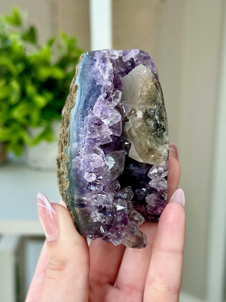 Druzy Amethyst With Calcite Free Form From Uruguay #3