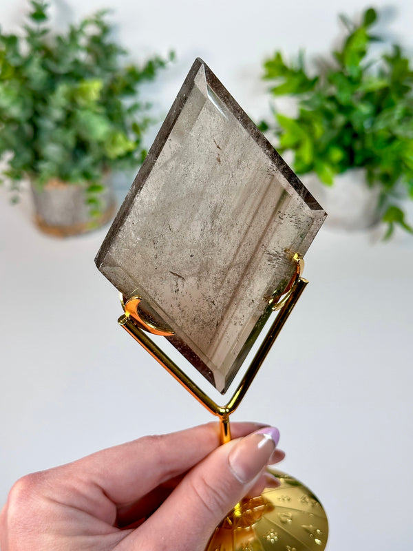 Smokey Quartz Diamond with Stand