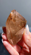 Statement Smokey Quartz with Gold, Copper & Red Rutile Faceted Freeform from Diamantina, Brazil