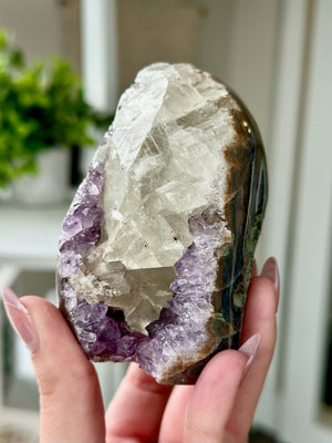 Druzy Amethyst With Calcite Free Form From Uruguay #2