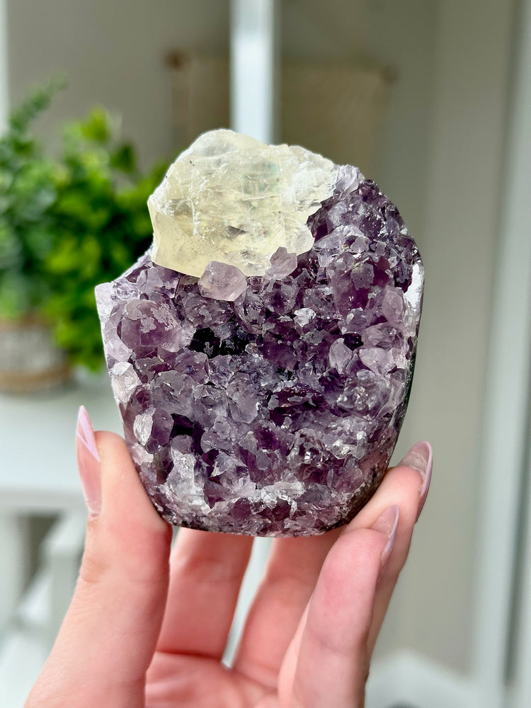 Druzy Amethyst With Calcite Free Form From Uruguay #8