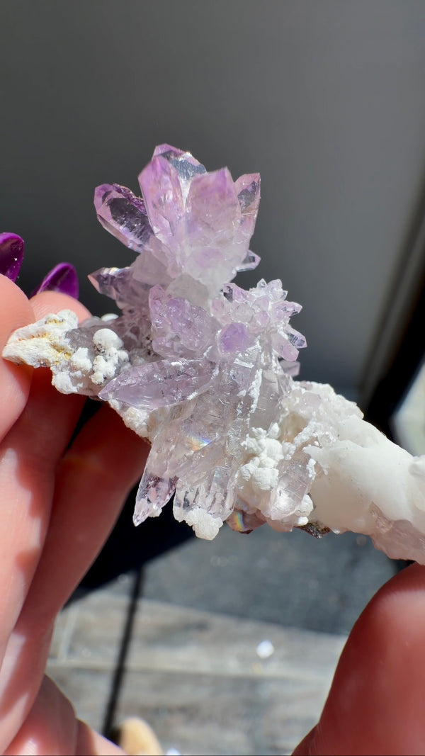 Amethyst "Flowers" with Sceptres, Reverse Sceptres & Calcite Associations on Matrix from "La Troje" Mine in Veracruz, Mexico (New Find!)